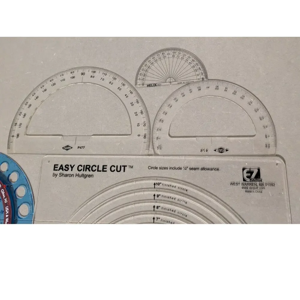 EZ Quilting Easy Circle Cut Ruler EK Success Circle Maker Protractor Templates 5